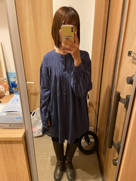 「mystic（ミスティック）のティアードブラウス（シャツ/ブラウス）」を使った、krh810さん（レディース・154cm）の冬コーディネート
