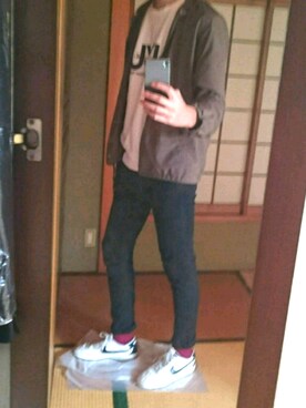 「ロールアップ」｜「アイテム（ナイロンジャケット）」を使った、  kenさん（メンズ・188cm）の秋コーディネート