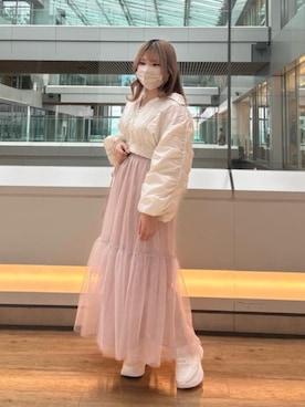 「仙台」｜「アイテム（ブルゾン）」を使った、れいなさん（レディース・156cm）の春コーディネート