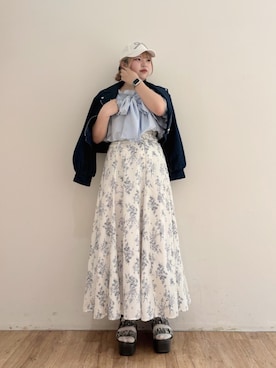 「仙台」｜「アイテム（ブルゾン）」を使った、れいなさん（レディース・156cm）の春コーディネート