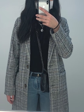 「GRL（グレイル）のチェーンフラップショルダーバッグ（ショルダーバッグ）」を使った、@im!さん（レディース・166cm）の冬コーディネート