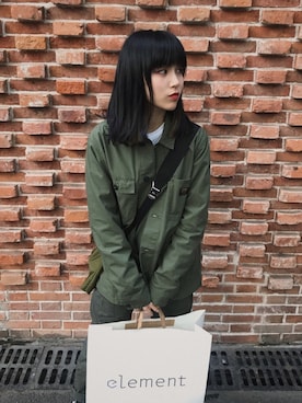 「Carhartt WIP（カーハートダブリューアイピー）のアイテム（ジャケット/アウター）」を使った、-Kyou_Ufayさん（レディース・162cm）の春コーディネート