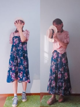 「2wayワンピース」｜「アイテム（アクセサリー）」を使った、bikkoさん（レディース・158cm）の夏コーディネート