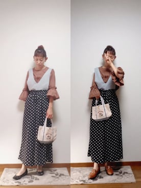 「ANAP（アナップ）のアイテム（オールインワン・サロペット）」を使った、bikkoさん（レディース・158cm）の秋コーディネート