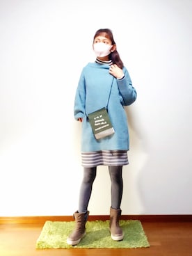 「レギンスコーデ」｜「アイテム（ブーツ）」を使った、bikkoさん（レディース・158cm）の冬コーディネート