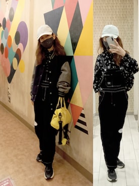 「キャップ女子」｜「アイテム（スタジャン）」を使った、bikkoさん（レディース・158cm）の冬コーディネート