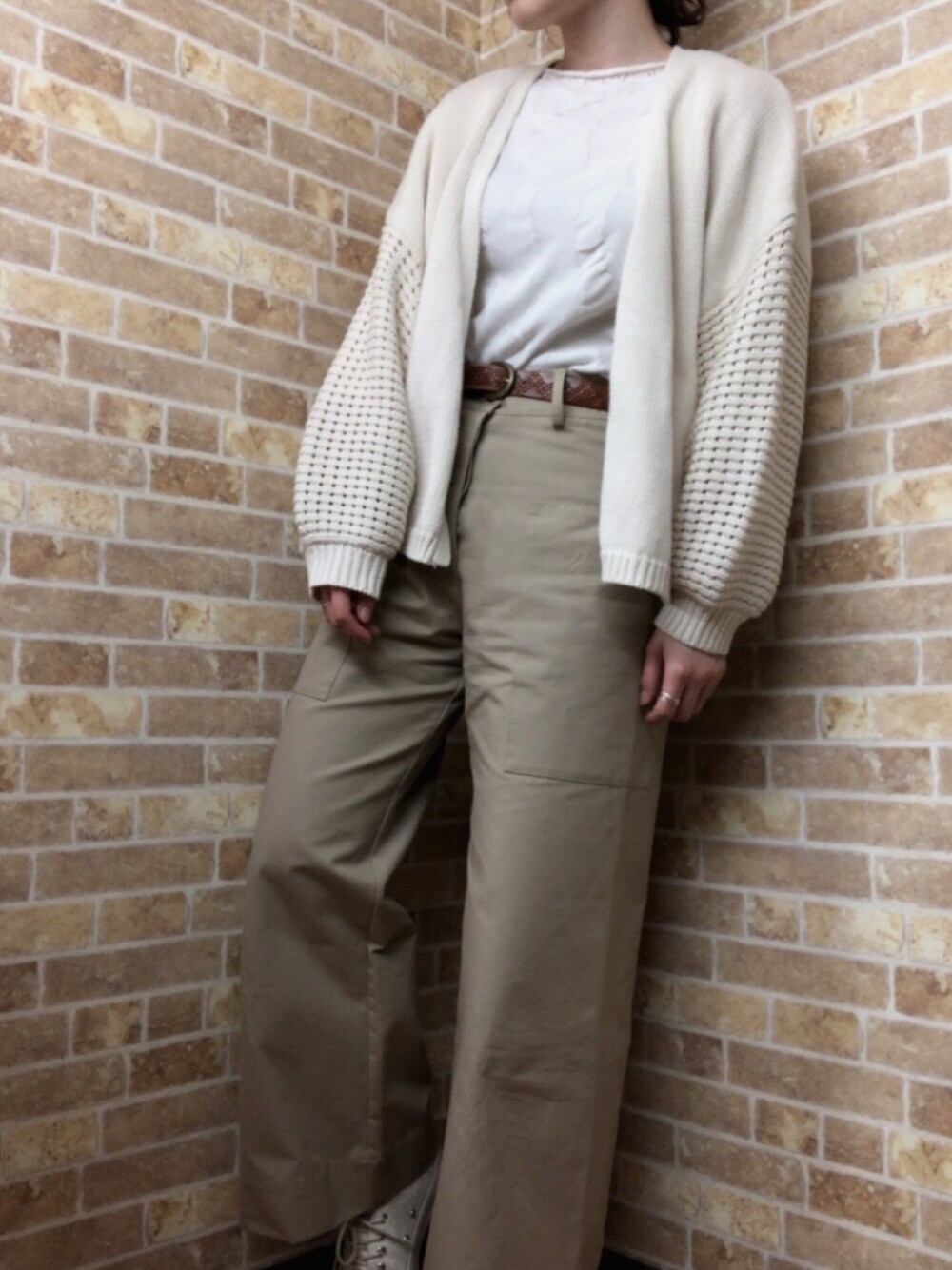 STUDIO NICHOLSON ベージュ ワイドパンツ ワイドパンツの火付け役【STUDIO NICHOLSON スタジオニコルソン