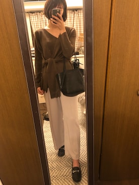 「おとなコーデ」｜「アイテム（トートバッグ）」を使った、kasumiさん（レディース・167cm）の秋コーディネート