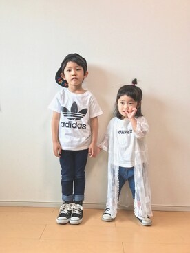「きょうだい」｜「アイテム（キャップ）」を使った、TaiEmaさん（キッズ・110cm）の夏コーディネート
