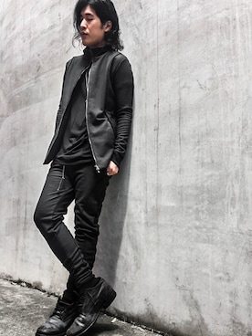 「大阪」｜「アイテム（ブルゾン）」を使った、zerointさん（メンズ・179cm）の秋コーディネート
