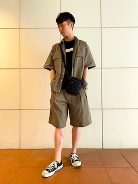 「CONVERSE TOKYO（コンバーストウキョウ）のアイテム（その他パンツ）」を使った、MARUさん（メンズ・175cm）の春コーディネート