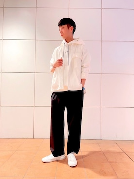 「CONVERSE TOKYO（コンバーストウキョウ）のアイテム（スラックス）」を使った、MARUさん（メンズ・175cm）の春コーディネート