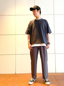 「CONVERSE TOKYO（コンバーストウキョウ）のアイテム（帽子）」を使った、MARUさん（メンズ・175cm）の春コーディネート
