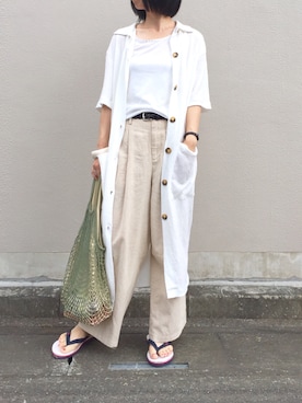 「THE NORTH FACE（ザノースフェイス）のアイテム（ビーチサンダル）」を使った、akariさん（レディース・162cm）の夏コーディネート