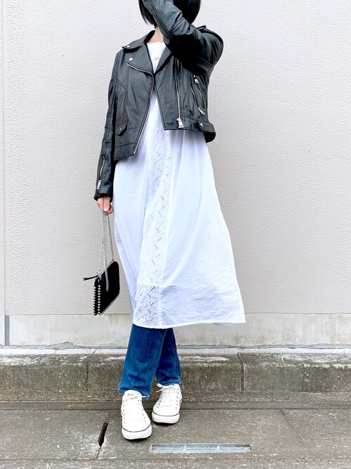 Akari Zaraのライダースジャケットを使ったコーディネート Wear
