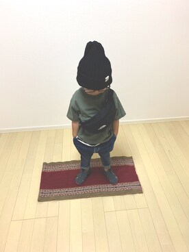 「ノースフェイス」｜「アイテム（ラッピングキット）」を使った、Ashleyさん（キッズ・90cm）の夏コーディネート