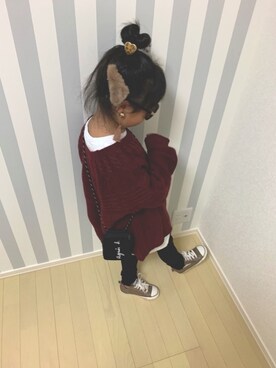 「あずきいろまつり2019」｜Ashleyさん（キッズ・120cm）の秋コーディネート