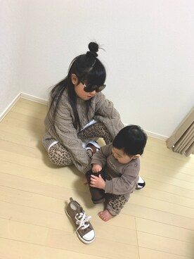 「お揃い」｜「アイテム（その他）」を使った、Ashleyさん（キッズ・120cm）の冬コーディネート