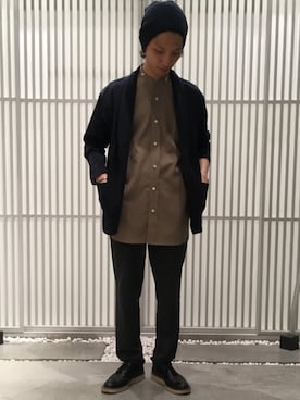 「ショールカラー」｜「アイテム（ブルゾン）」を使った、Yutaさん（メンズ・171cm）の春コーディネート