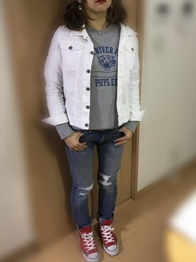 「BACKNUMBER」｜「アイテム（ジャケット/アウター）」を使った、てぃんさん（レディース・160cm）の春コーディネート