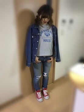 「BACKNUMBER」｜「アイテム（ジャケット/アウター）」を使った、てぃんさん（レディース・160cm）の春コーディネート