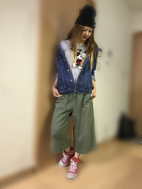 「BACKNUMBER」｜「アイテム（帽子）」を使った、てぃんさん（レディース・160cm）の春コーディネート