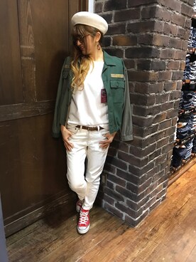 「BACK NUMBER（バックナンバー）のアイテム（ハンチング/ベレー帽）」を使った、てぃんさん（レディース・160cm）の春コーディネート