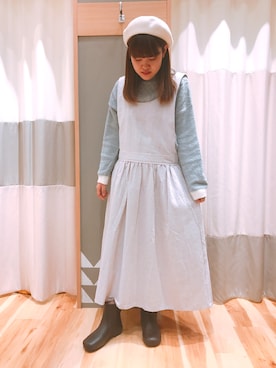 「アイテム（ハンチング/ベレー帽）」を使った、Miwaさん（レディース・162cm）の冬コーディネート