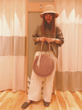 「ペーパーバッグ」｜「アイテム（その他）」を使った、Miwaさん（レディース・162cm）の春コーディネート