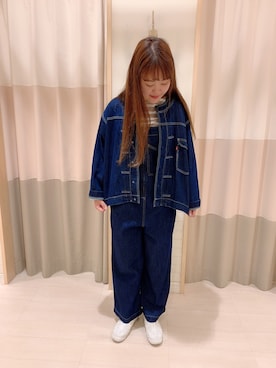 「Samansa Mos2 blue」｜「アイテム（デニムジャケット）」を使った、Miwaさん（レディース・162cm）の秋コーディネート