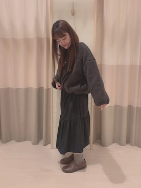 「Samansa Mos2 blue（サマンサモスモスブルー）のアイテム（その他アウター）」を使った、Miwaさん（レディース・162cm）の秋コーディネート