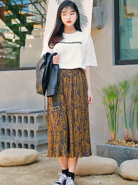 「HOTPING（ホッピン）のアイテム（パンツ）」を使った、HOTPINGさん（レディース・163cm）の春コーディネート