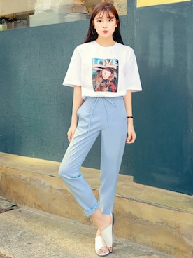 「HOTPING（ホッピン）のアイテム（パンツ）」を使った、HOTPINGさん（レディース・163cm）の春コーディネート