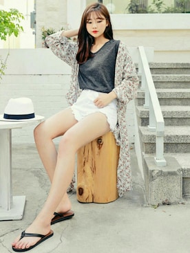 「HOTPING（ホッピン）のアイテム（シューズ）」を使った、HOTPINGさん（レディース・163cm）の夏コーディネート