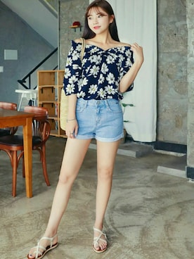 「HOTPING（ホッピン）のアイテム（トップス）」を使った、HOTPINGさん（レディース・163cm）の夏コーディネート