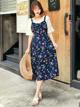 「HOTPING（ホッピン）のアイテム（シューズ）」を使った、HOTPINGさん（レディース・163cm）の夏コーディネート