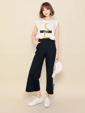 「HOTPING（ホッピン）のアイテム（パンツ）」を使った、HOTPINGさん（レディース・165cm）の夏コーディネート