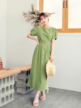 「HOTPING（ホッピン）のアイテム（シューズ）」を使った、HOTPINGさん（レディース・163cm）の夏コーディネート