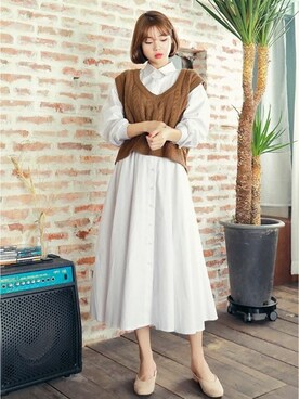 「HOTPING（ホッピン）のアイテム（シューズ）」を使った、HOTPINGさん（レディース・163cm）の夏コーディネート
