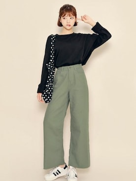 「HOTPING（ホッピン）のアイテム（パンツ）」を使った、HOTPINGさん（レディース・163cm）の夏コーディネート