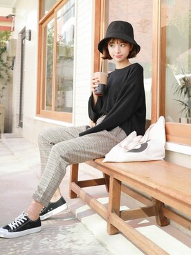 「HOTPING（ホッピン）のアイテム（帽子）」を使った、HOTPINGさん（レディース・165cm）の秋コーディネート