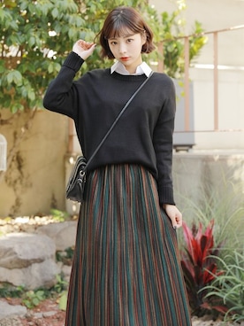 「HOTPING（ホッピン）のアイテム（トップス）」を使った、HOTPINGさん（レディース・163cm）の秋コーディネート