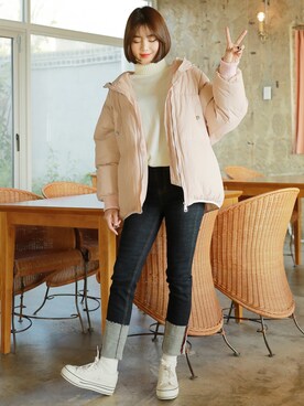 「HOTPING（ホッピン）のアイテム（その他アウター）」を使った、HOTPINGさん（レディース・163cm）の秋コーディネート