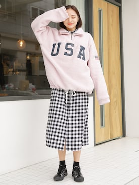 「HOTPING（ホッピン）のアイテム（トップス）」を使った、HOTPINGさん（レディース・163cm）の秋コーディネート