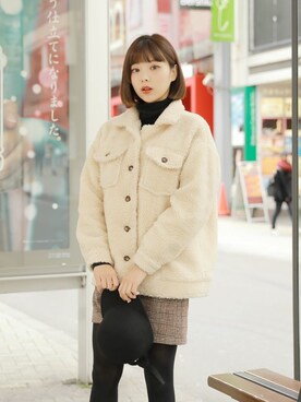 「HOTPING（ホッピン）のアイテム（その他アウター）」を使った、HOTPINGさん（レディース・163cm）の冬コーディネート