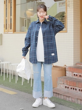 「HOTPING（ホッピン）のアイテム（シャツ/ブラウス）」を使った、HOTPINGさん（レディース・163cm）の春コーディネート