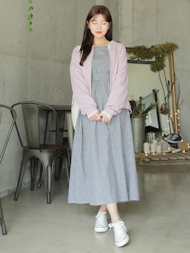 「HOTPING（ホッピン）のアイテム（カーディガン/ボレロ）」を使った、HOTPINGさん（レディース・163cm）の春コーディネート