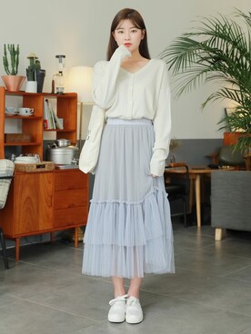 「HOTPING（ホッピン）のアイテム（カーディガン/ボレロ）」を使った、HOTPINGさん（レディース・163cm）の春コーディネート