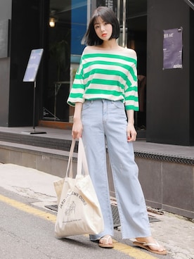 「HOTPING（ホッピン）のアイテム（パンツ）」を使った、HOTPINGさん（レディース・163cm）の夏コーディネート