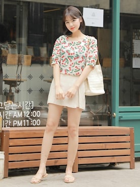 「HOTPING（ホッピン）のアイテム（シャツ/ブラウス）」を使った、HOTPINGさん（レディース・163cm）の夏コーディネート